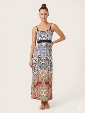 Linea Donatella Boho Paisley Maxi Dress Empire Waist XS